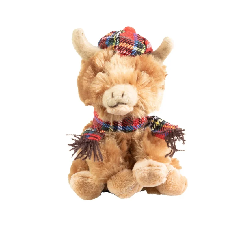 tartan cow plush toy keyring 10cm