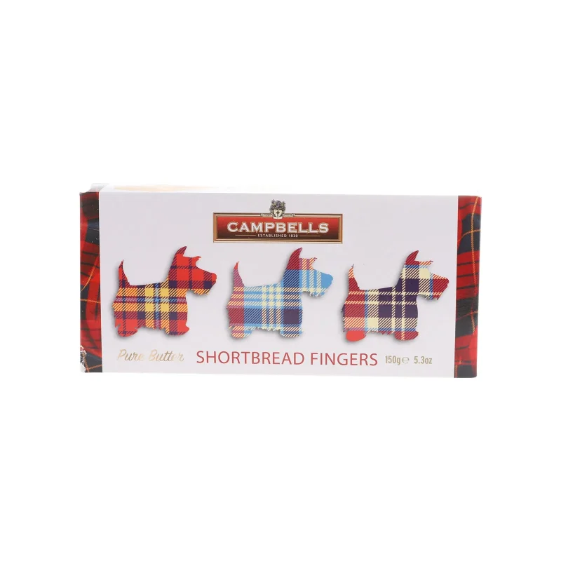 tartan dog shortbread fingers variety pack