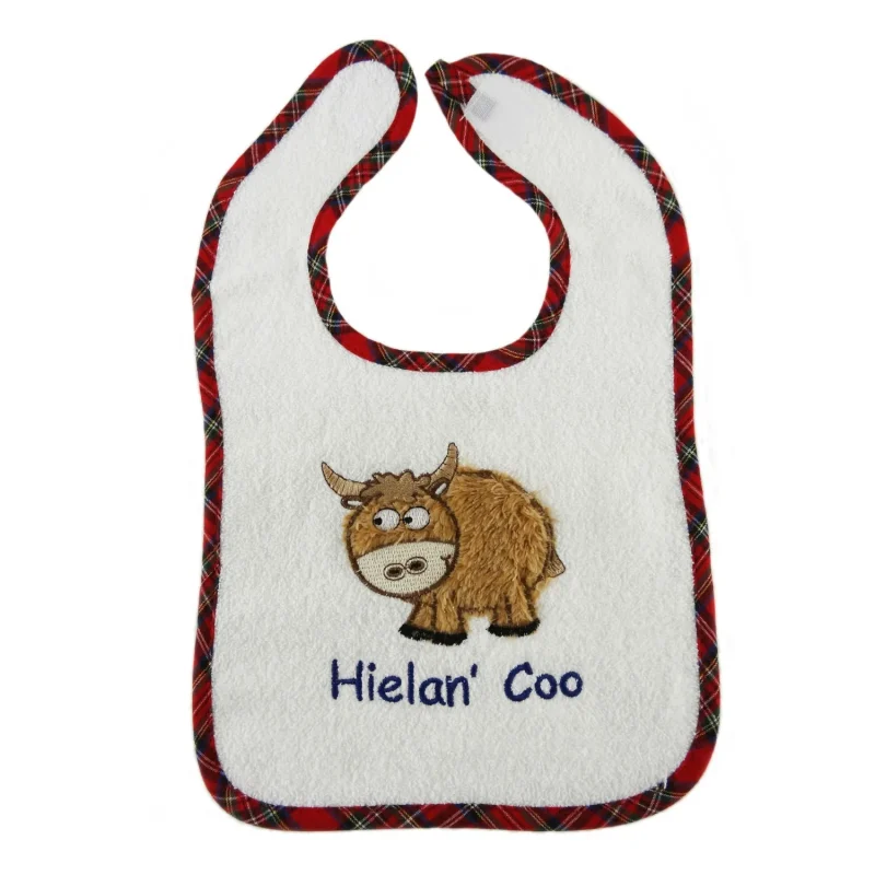 tartan heilan coo baby bib