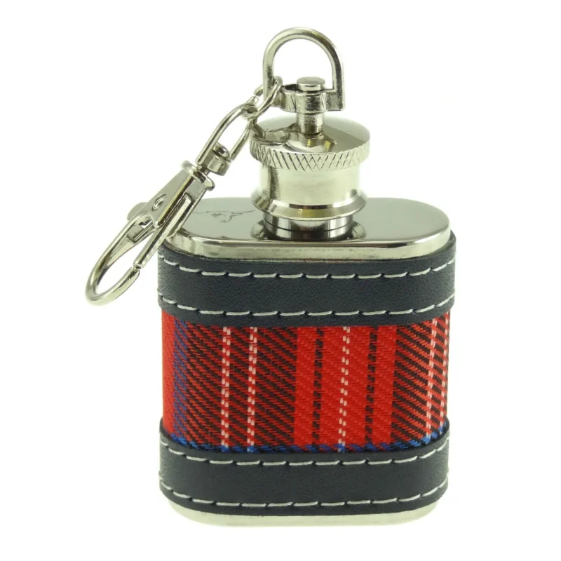 tartan hip flask keyring 1 oz