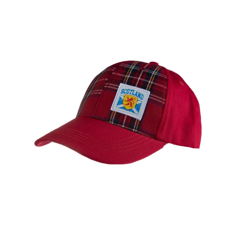 tartan patch snapback cap