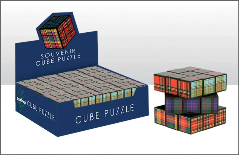 tartan pattern puzzle cube single piece