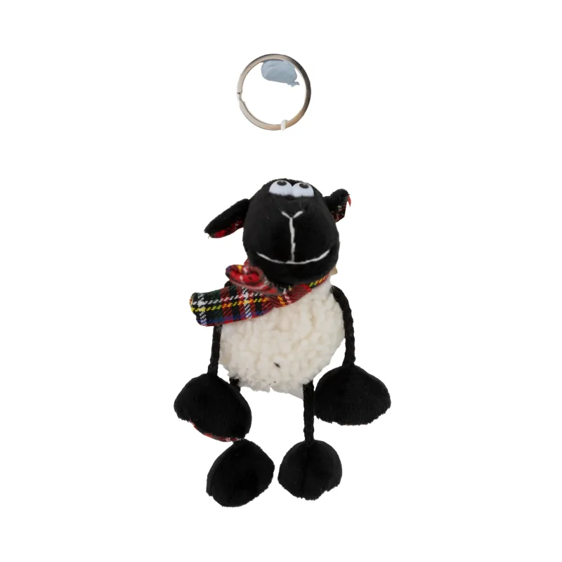 tartan scarf sheep keyring