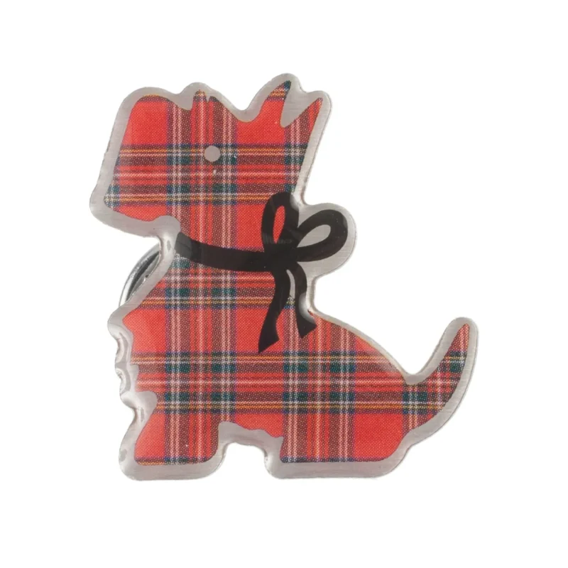 tartan scottie dog pin badge