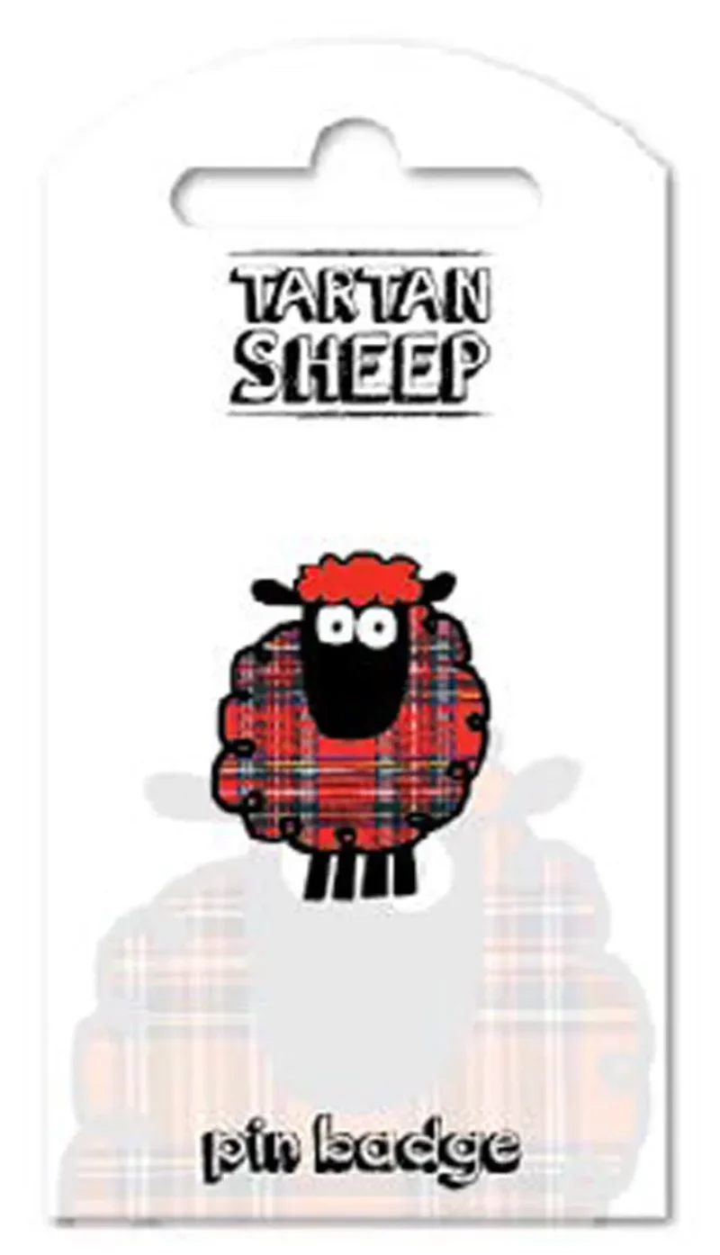 tartan sheep lapel pin scottish woollen design