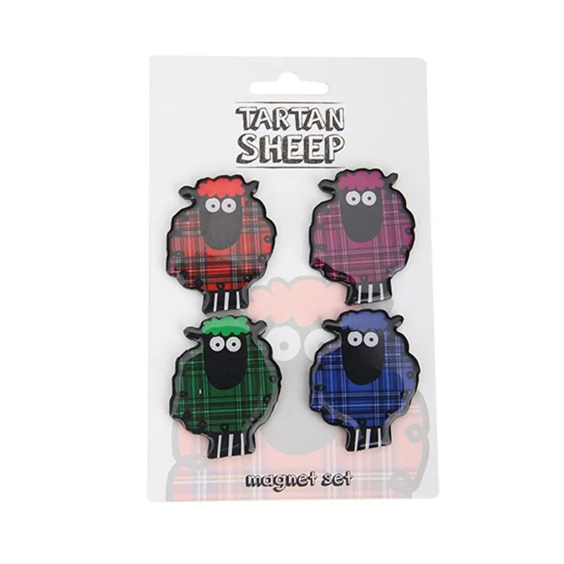 tartan sheep magnet 4 pack