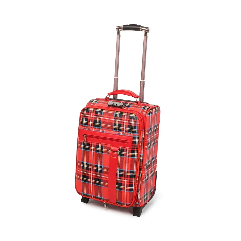 tartan travel suitcase bag