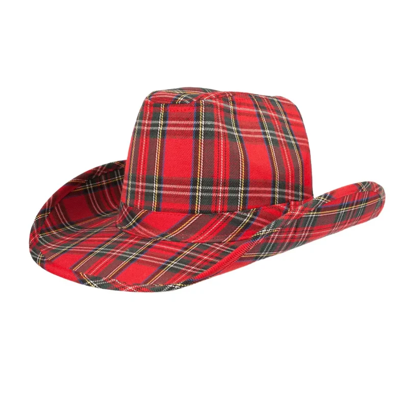 tartan western hat for men