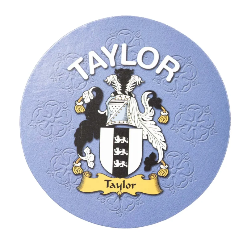 taylor e clan name round cork coaster