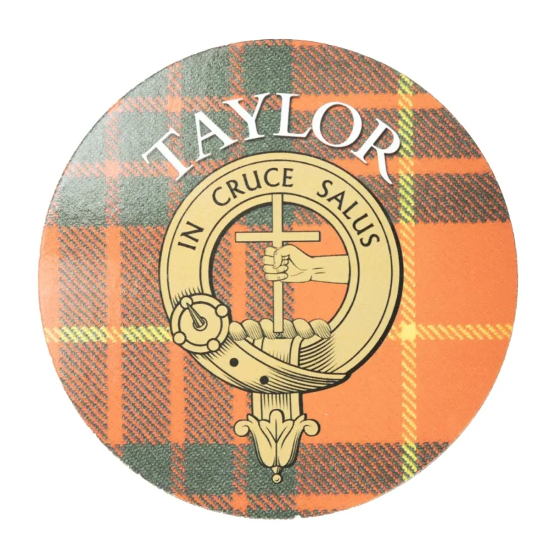 taylor s clan name round cork coaster