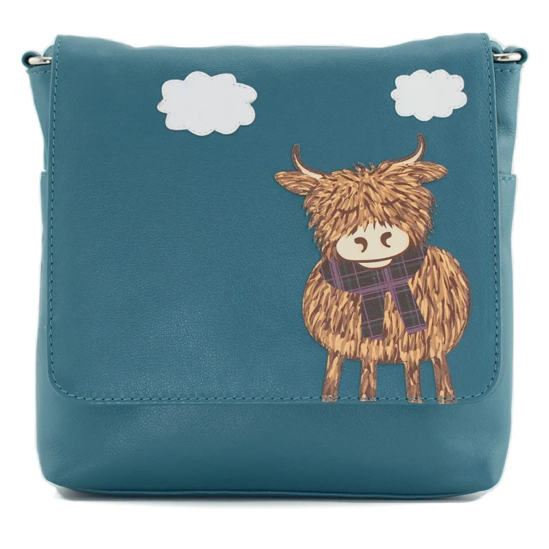 teal crossbody bag with flap bella collection