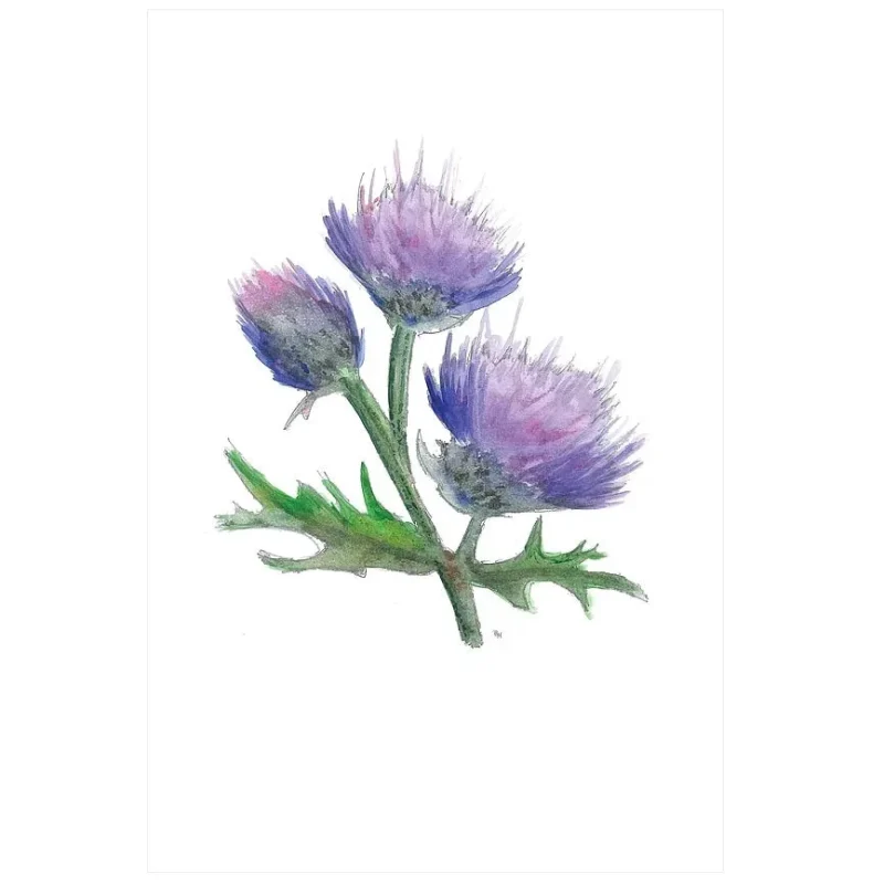 thistle pattern tea towel