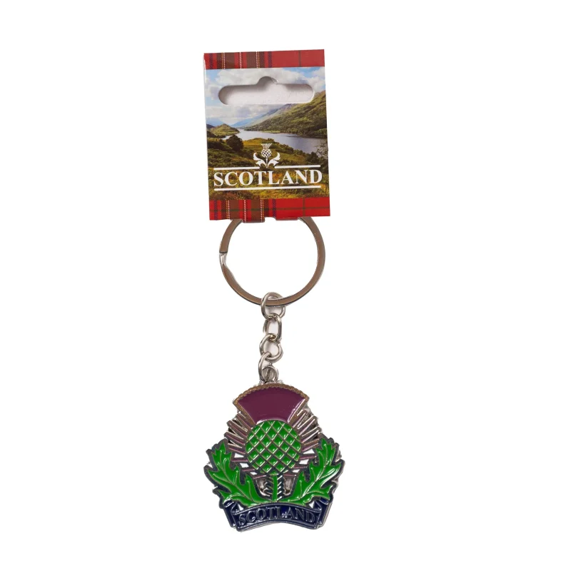 thistle scotland metal keyring