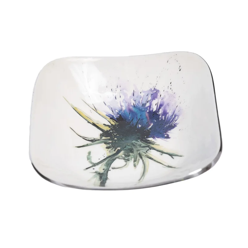 thistle square ceramic bowl 16 cm