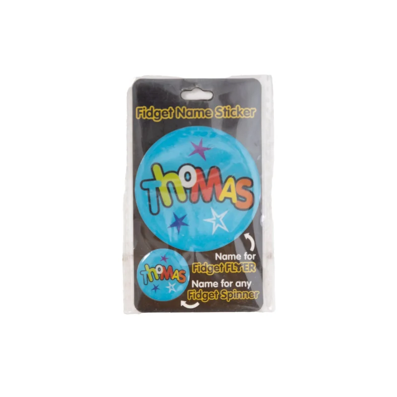 thomas name stickers for fidget flyer