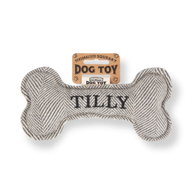 tilly squeaky bone dog toy