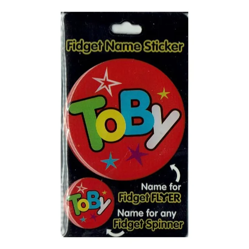 toby fidget flyer name stickers