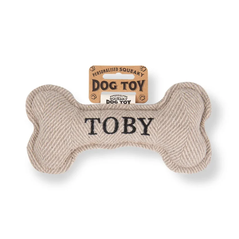 toby squeaky bone dog toy