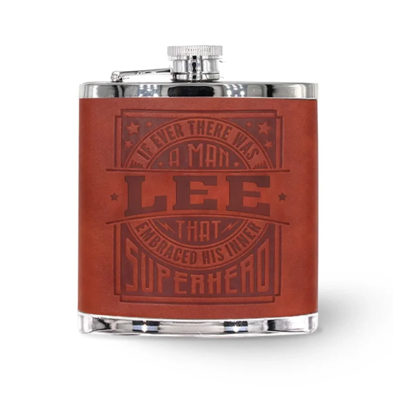 top bloke embossed lee hip flask