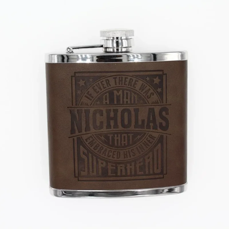 top bloke nicholas engraved hip flask