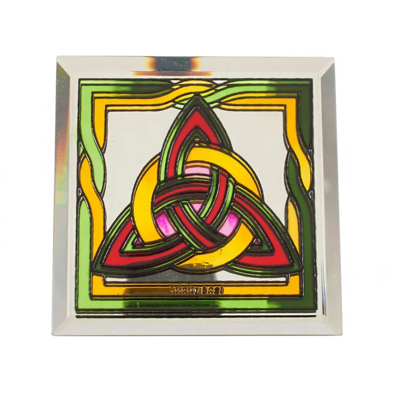 trinity knot mirror coaster stained glass