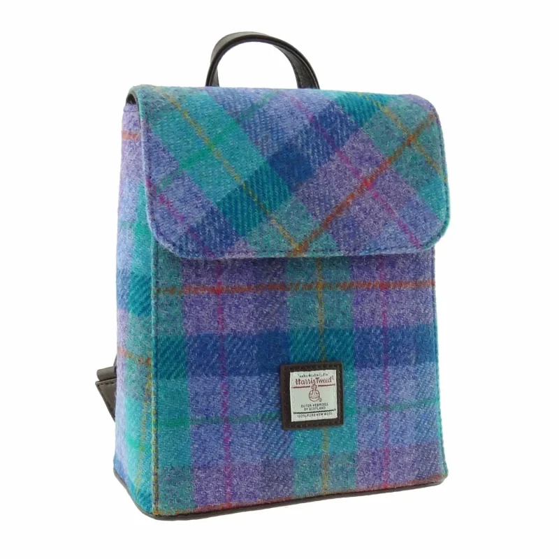 tummel checked backpack green purple