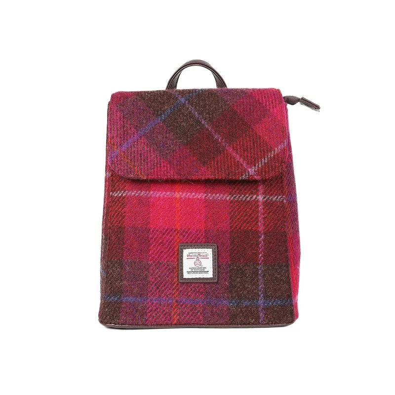 tummel tartan backpack in deep pink