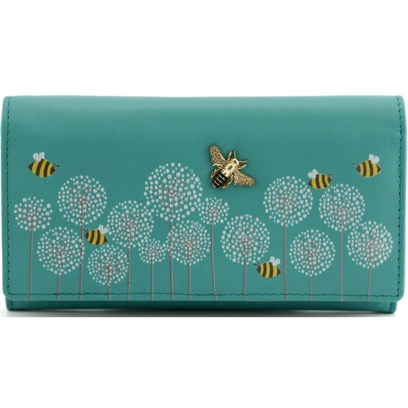 turquoise moonflower bee purse matinee