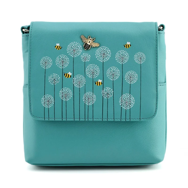 turquoise moonflower crossbody bag