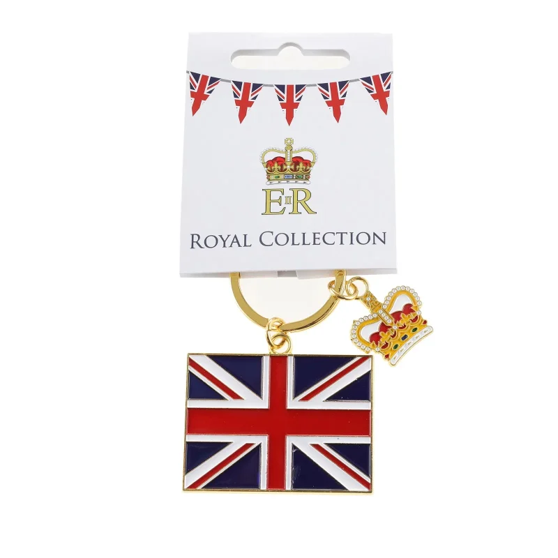 union jack crown keyring