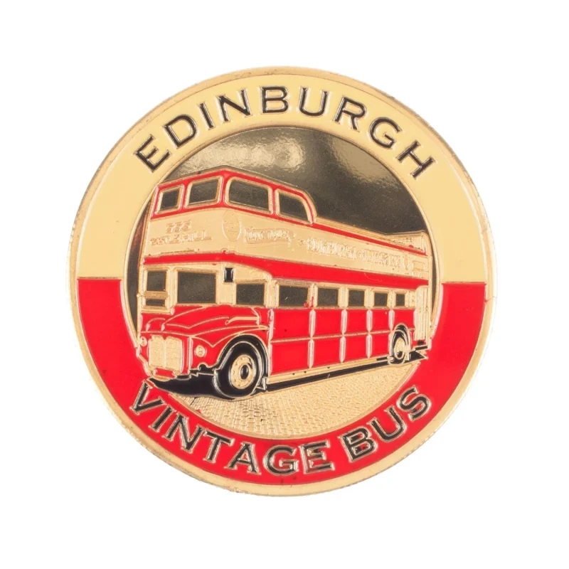 vintage bus souvenir coin from scotland