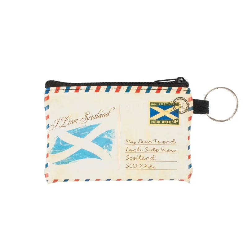 vintage scotland airmail coin purse