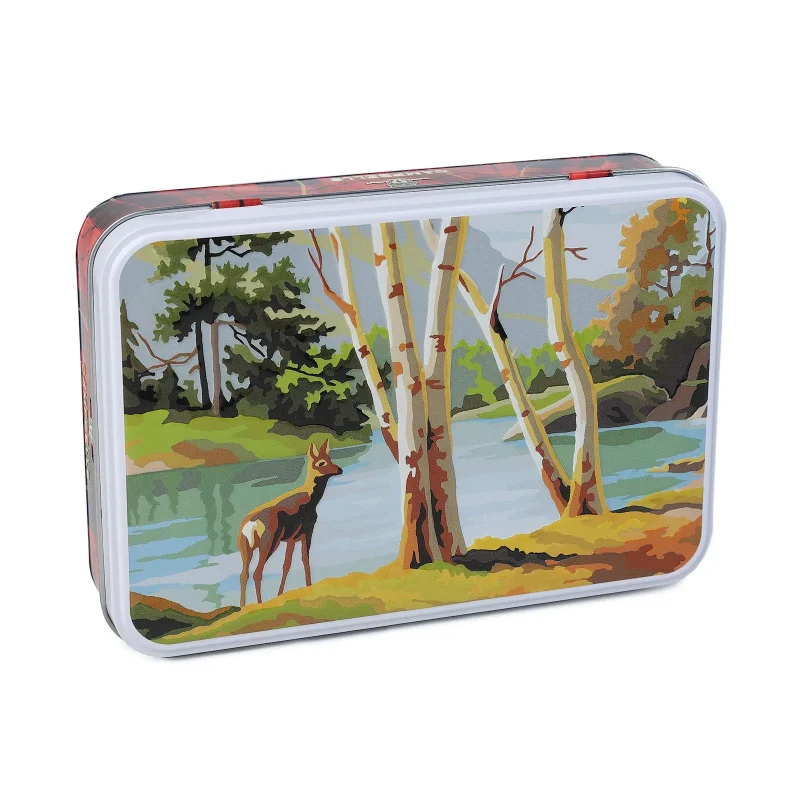 vintage stag enamel tin