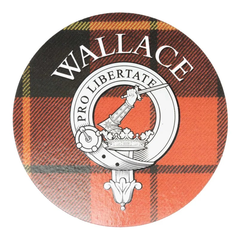 wallace family name round cork coaster