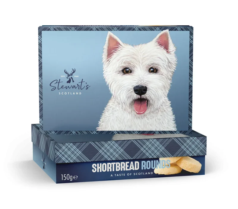 wallace westie shortbread gift box by stewarts