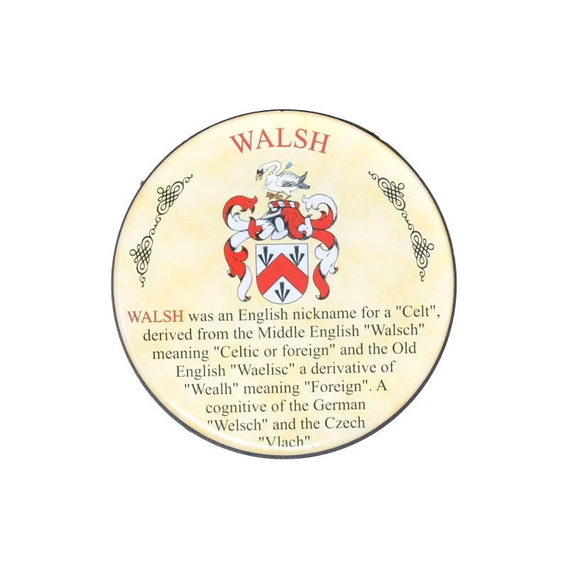 walsh heraldic coaster for drinks