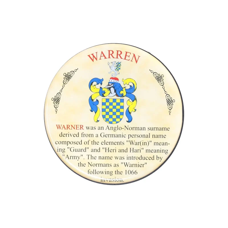 warren heraldic coaster