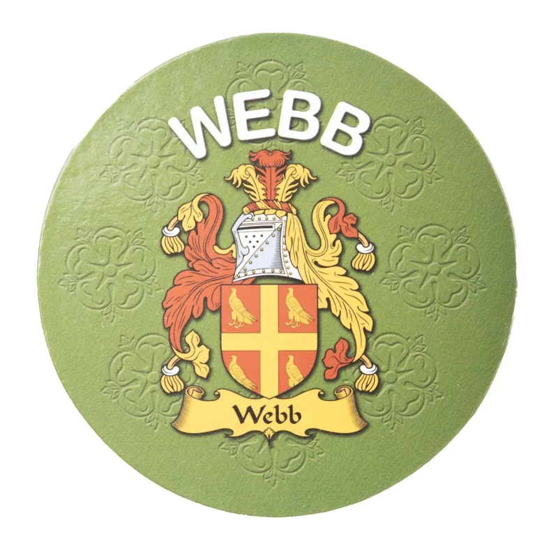 webb clan family name round cork coasters