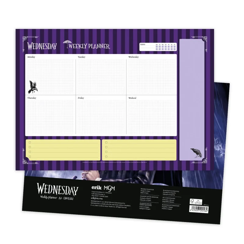 wednesday a3 weekly organizer