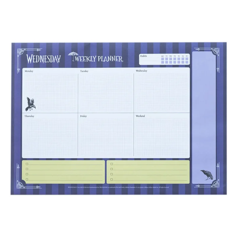 wednesday weekly planner a4 organizer