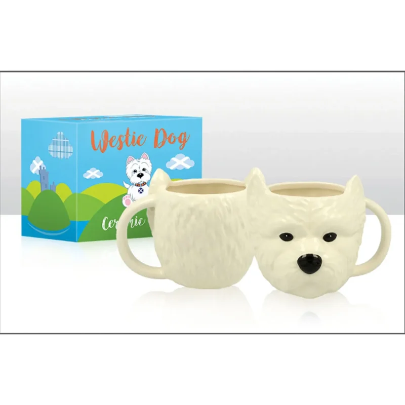 westie ceramic head mug for coffee lovers