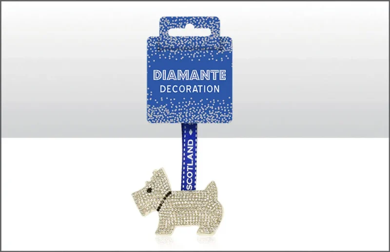 westie diamante wall hanging decoration