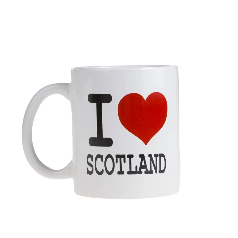 white mug i heart scot