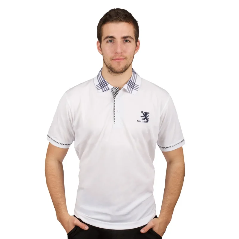 white scotland lion adult polo shirt