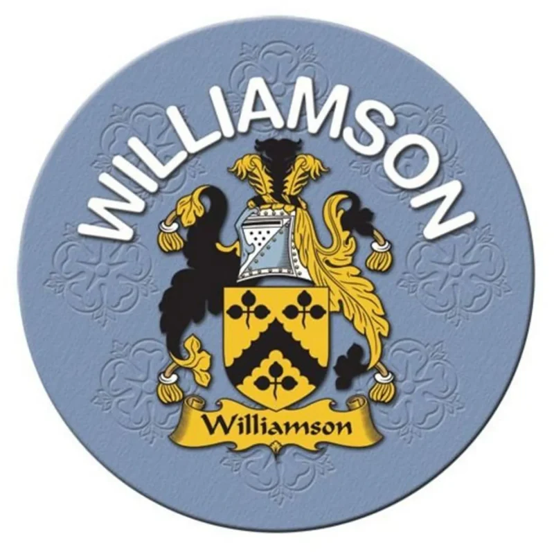 williamson family name round cork coasters