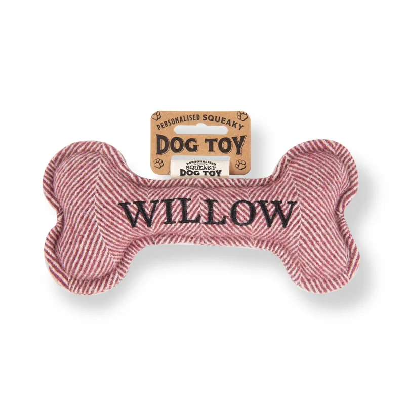 willow squeaky bone dog toy