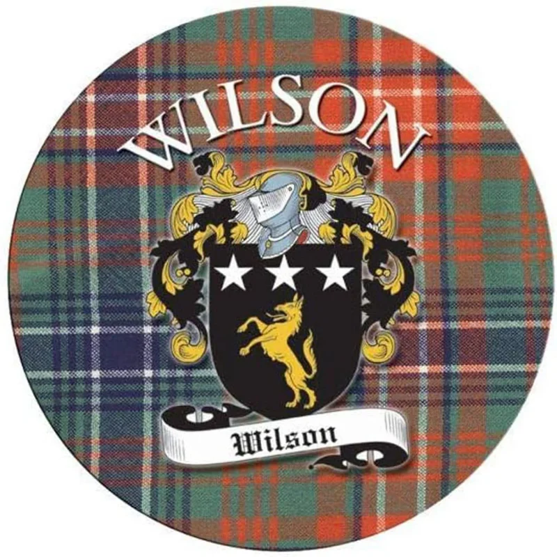 wilson s family name round cork coaster