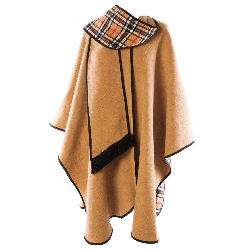 women s camel wool reversible cape