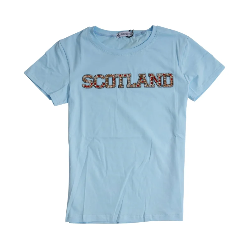 women s diamante scotland t shirt sky