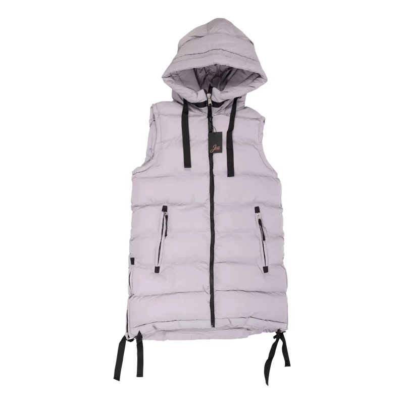 women s grey puffer vest